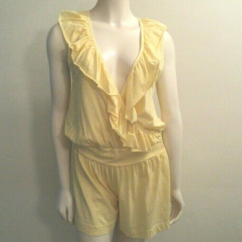 New Ogle Romper Sz. Small Yellow V Neck Sleeveless